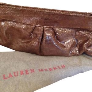 Lauren Merkin Stingray Embossed Suede Clutch